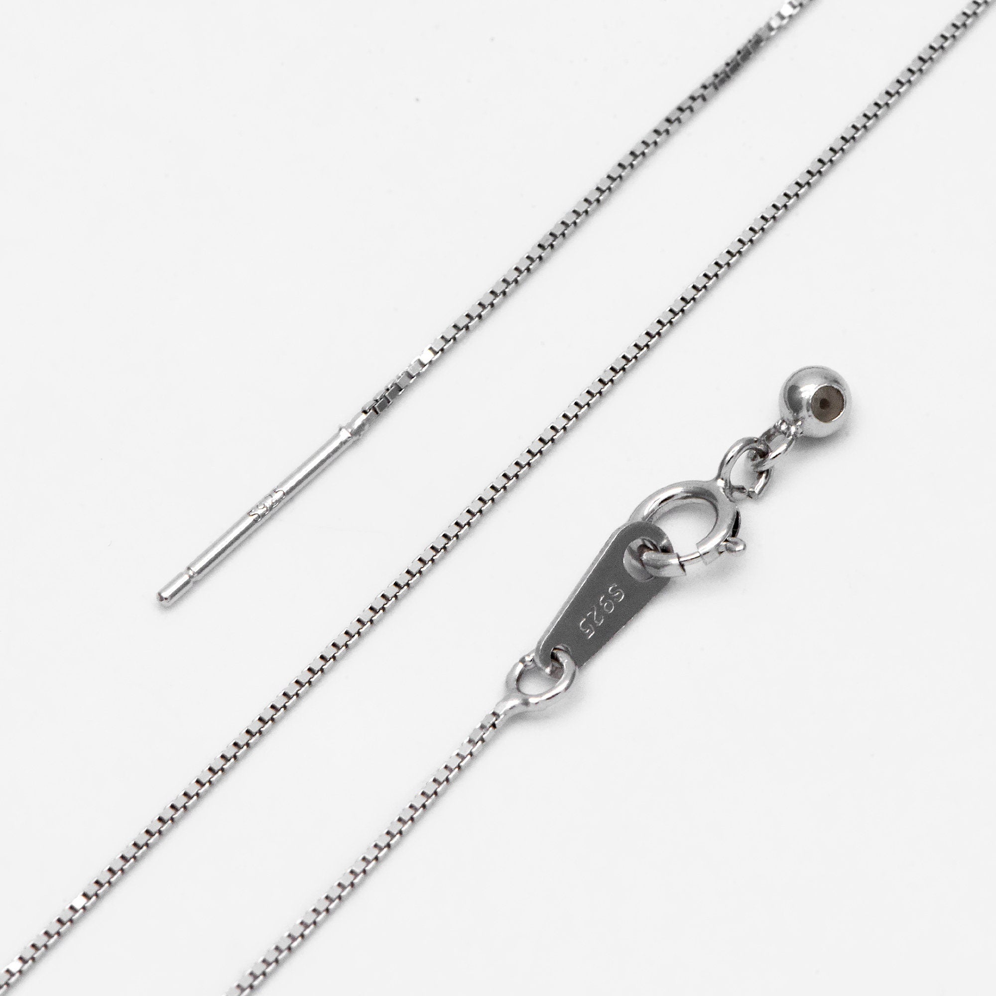 Adjustable Sterling Silver Bracelet, Gold/ Rhodium plated 0.7mm Dainty Box Chain, 7.2" Inch (CY-010)